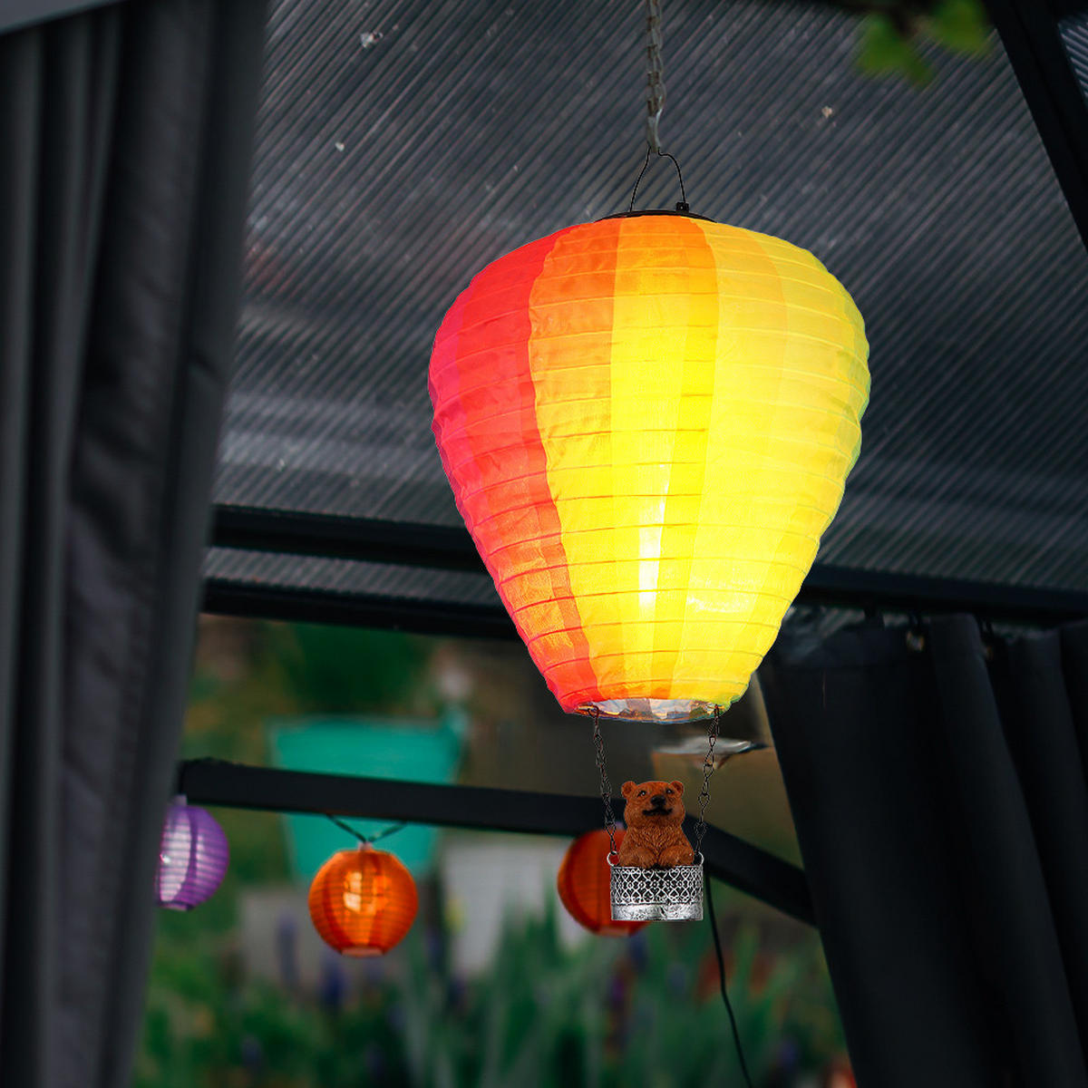 LED AUSSENLEUCHTE Metall Bunt - Multicolor, Metall (27/27/44cm) - Globo Lighting