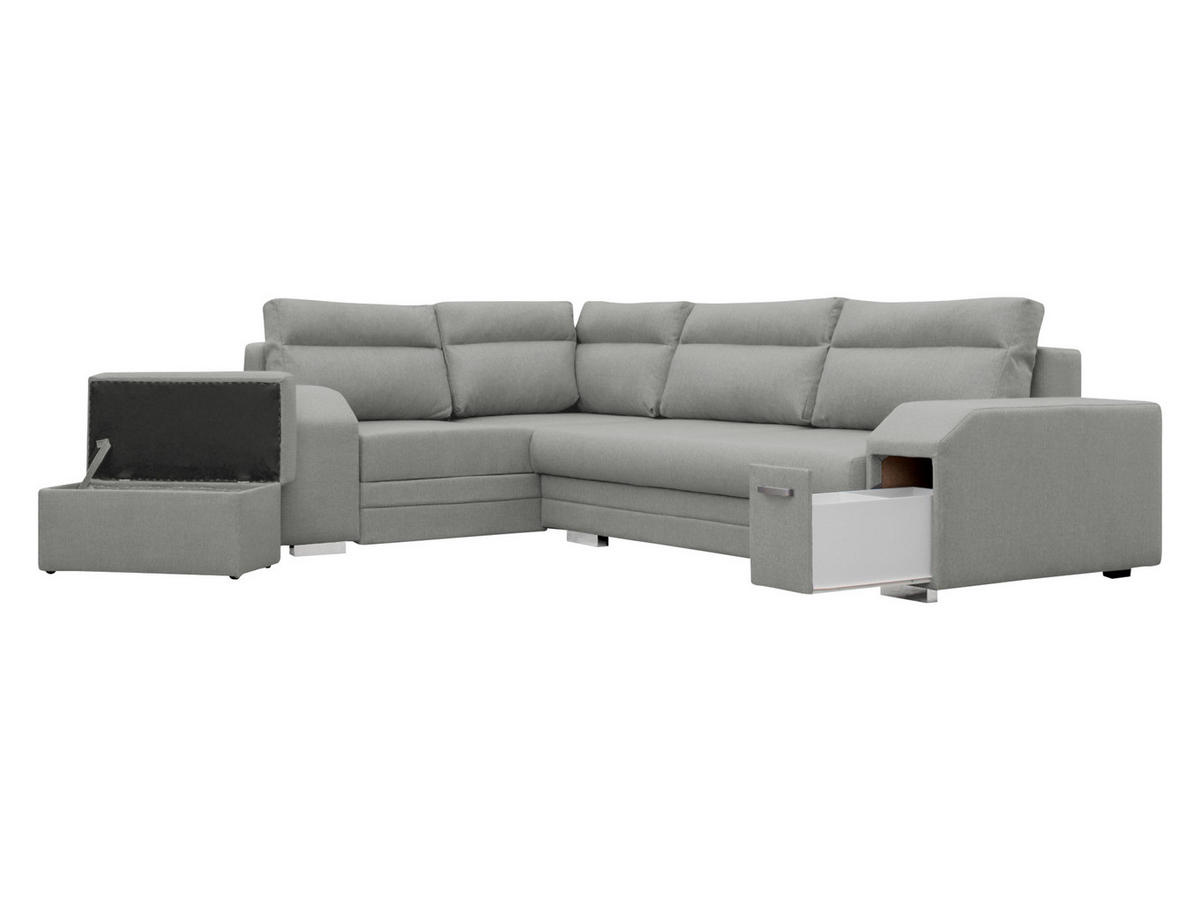 ECKSOFA Alvares, Seite: Links - Creme, Holz/Kunststoff (305/205cm) - MIRJAN24