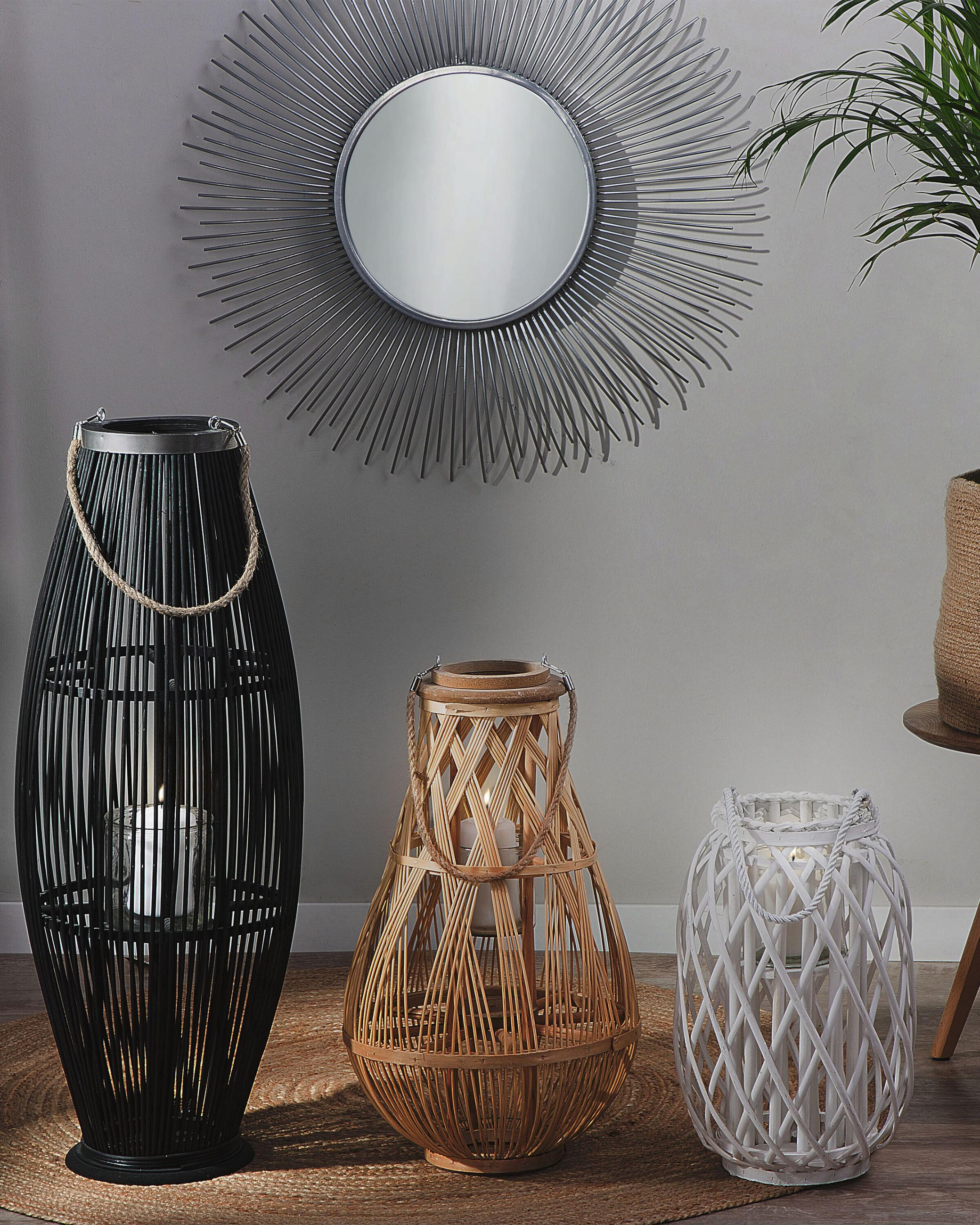 LATERNE Heller Holzfarbton Tonga - Hellbraun, Holz (34/56/34cm) - Beliani