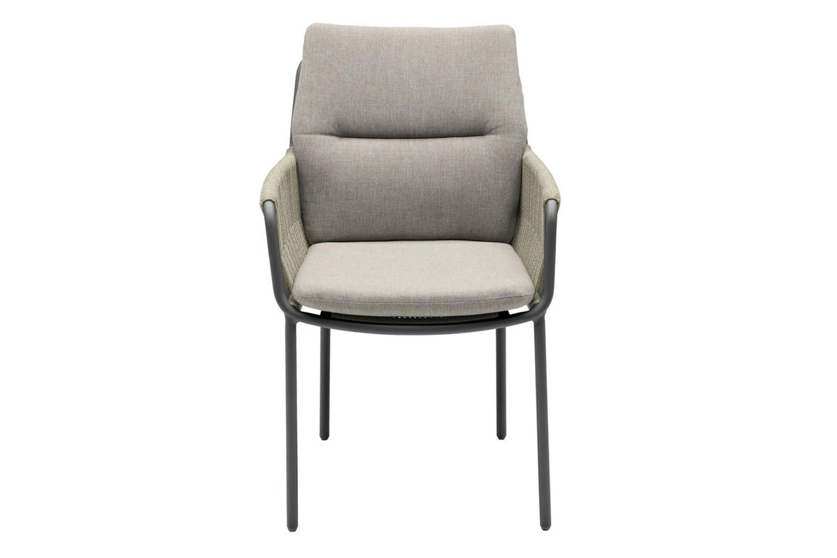 GARTENSTUHL Concord 86x71x59 cm, Metall, Taupe - Taupe/Grau, Metall (71/86/59cm) - dasmöbelwerk