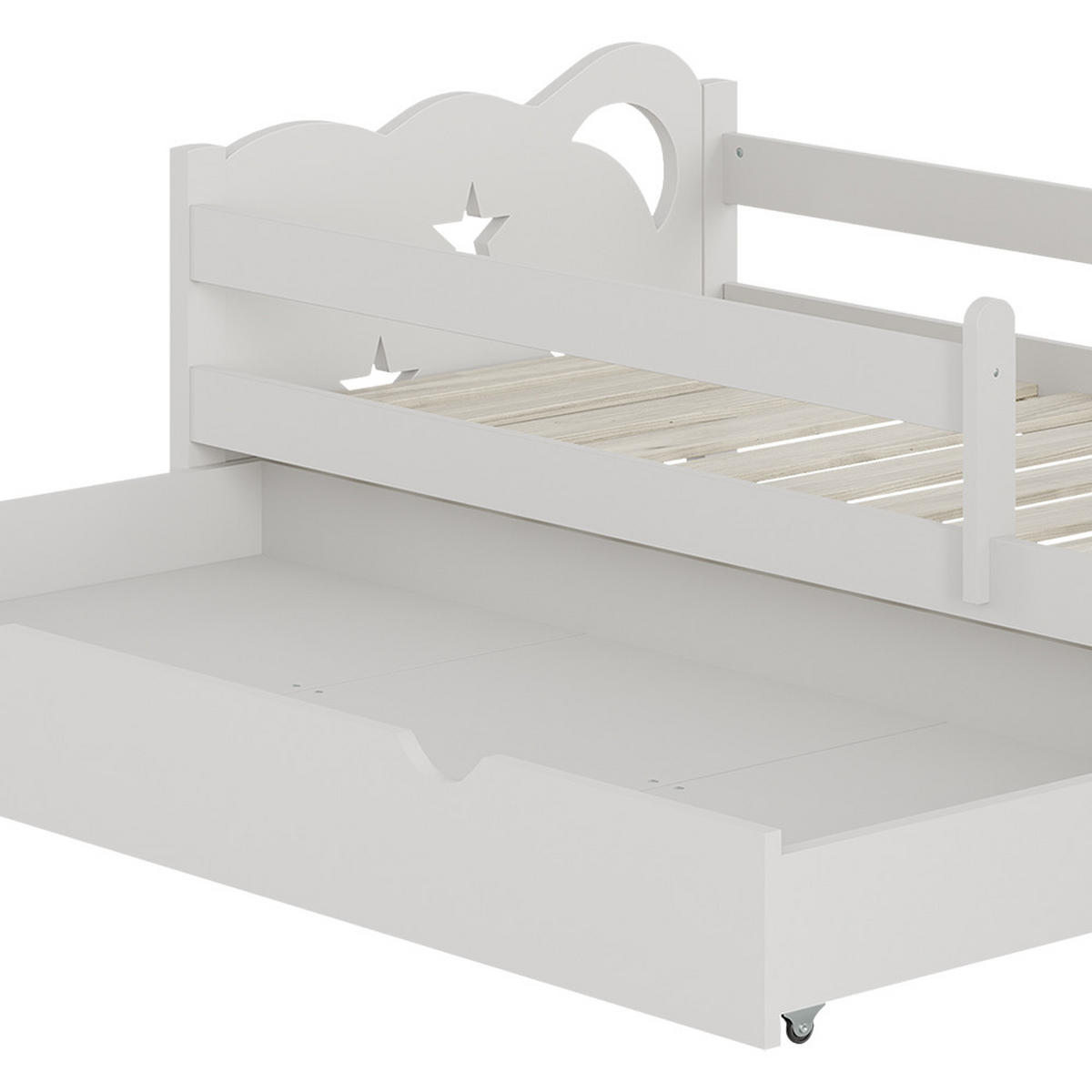 KINDERBETT Jessica Weiß 80x160 cm mit Schublade, ohne Matratze - Weiß, Holzwerkstoff (166/53/86cm) - VitaliSpa