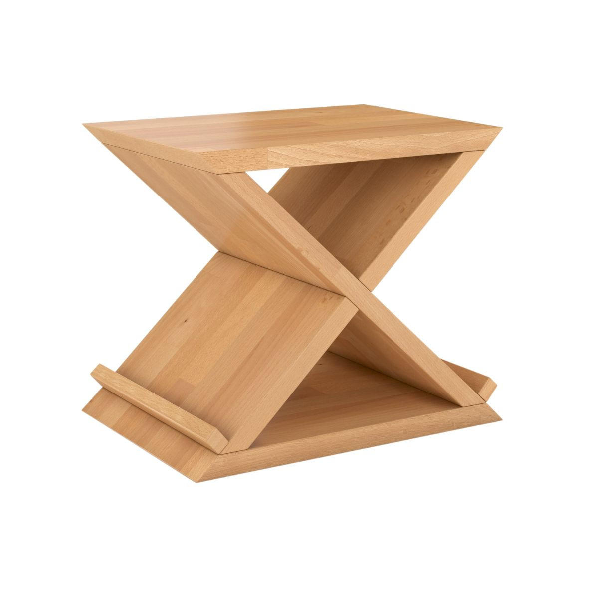 MASSIVHOLZNACHTTISCH Jarocin in X-Form, Buche - lackiert, Naturfarben - Buchefarben, Holz (42/40/30cm) - Visby