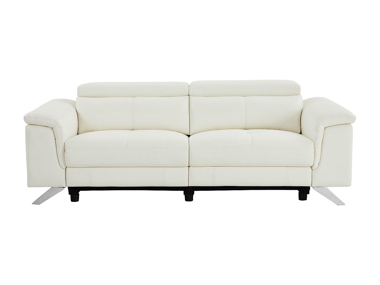 RELAXSOFA - 3 Personen - leder - weiß Breyt - Weiß, Leder (220/77/108cm) - Vente-Unique