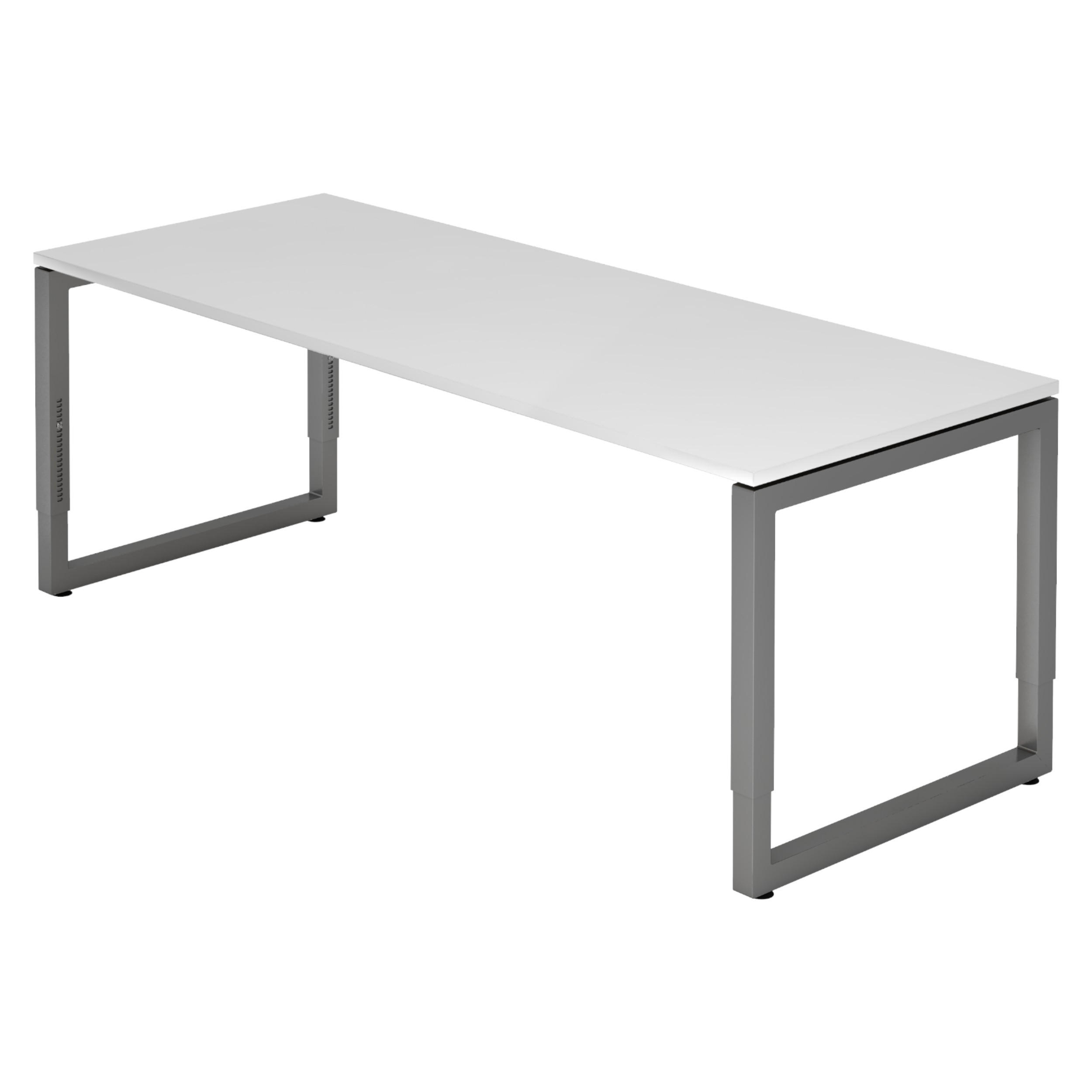 bümö Schreibtisch Weiß, Graphit 200x74x80 cm