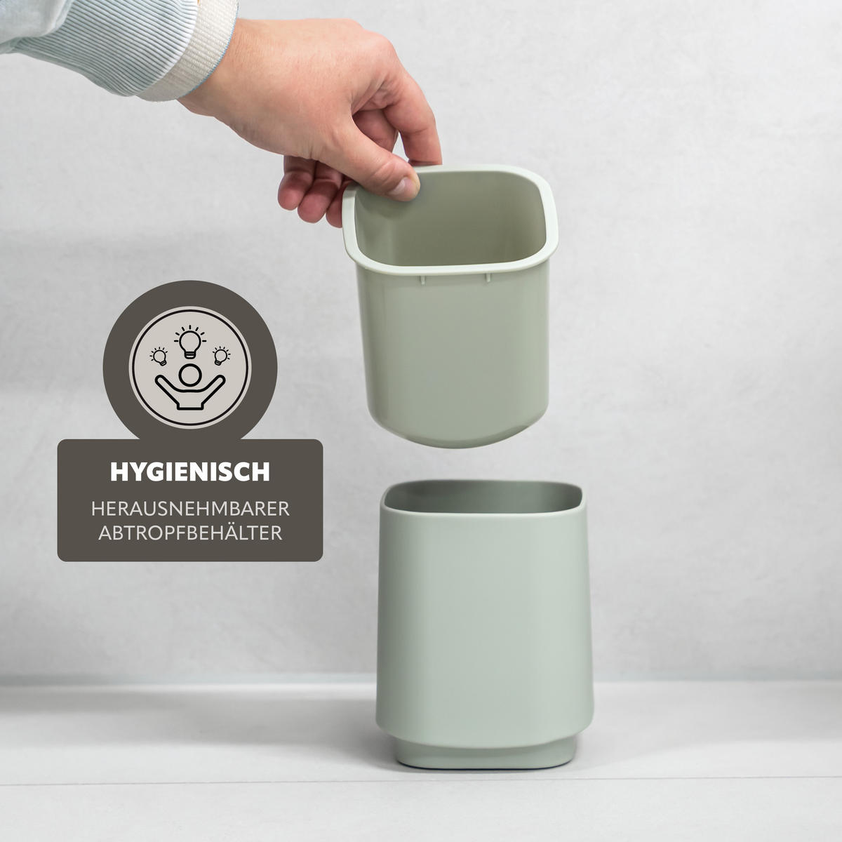 WC-GARNITUR VALONA, Soft-Touch, salbei - Salbeigrün, Kunststoff (10/38/10cm) - eluno