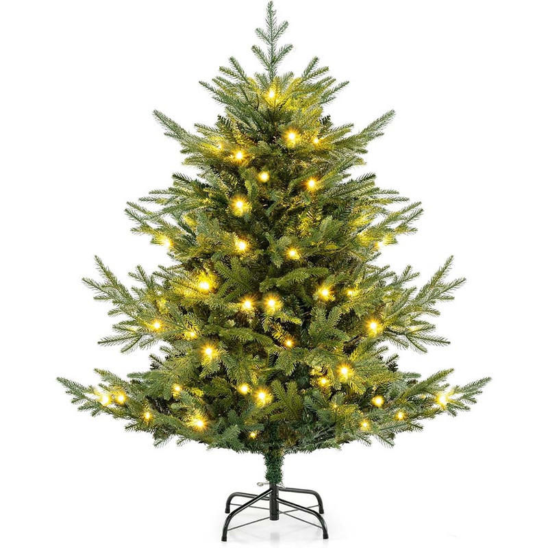 WEIHNACHTSBAUM mit 8 Lichtmodi 135cm Grün - Grün, Metall (135cm) - COSTWAY