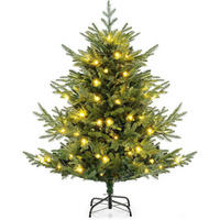 WEIHNACHTSBAUM mit 8 Lichtmodi 135cm Grün - Grün, Metall (135cm) - COSTWAY