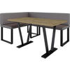 ECKBANKGRUPPE Alina - Kunstleder - 142 x 196 cm - Rechts - Braun - Braun, Leder/Metall (142/87/196cm) - AN-Moebel 4u
