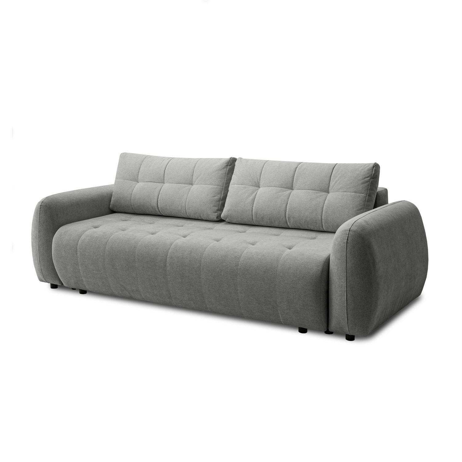 SOFA OMEGA Zweisitzer mit Schlaffunktion, Rosa 15 - Dunkelgrau, Textil (252/92/105cm) - Lookway