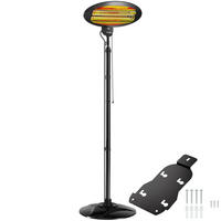 INFRAROTHEIZSTRAHLER Solaris Monolith, Wandmontage möglich, 50 x 50 x 136 - 213 cm, schwarz - Schwarz, Metall (50/133.5/49cm) - tectake