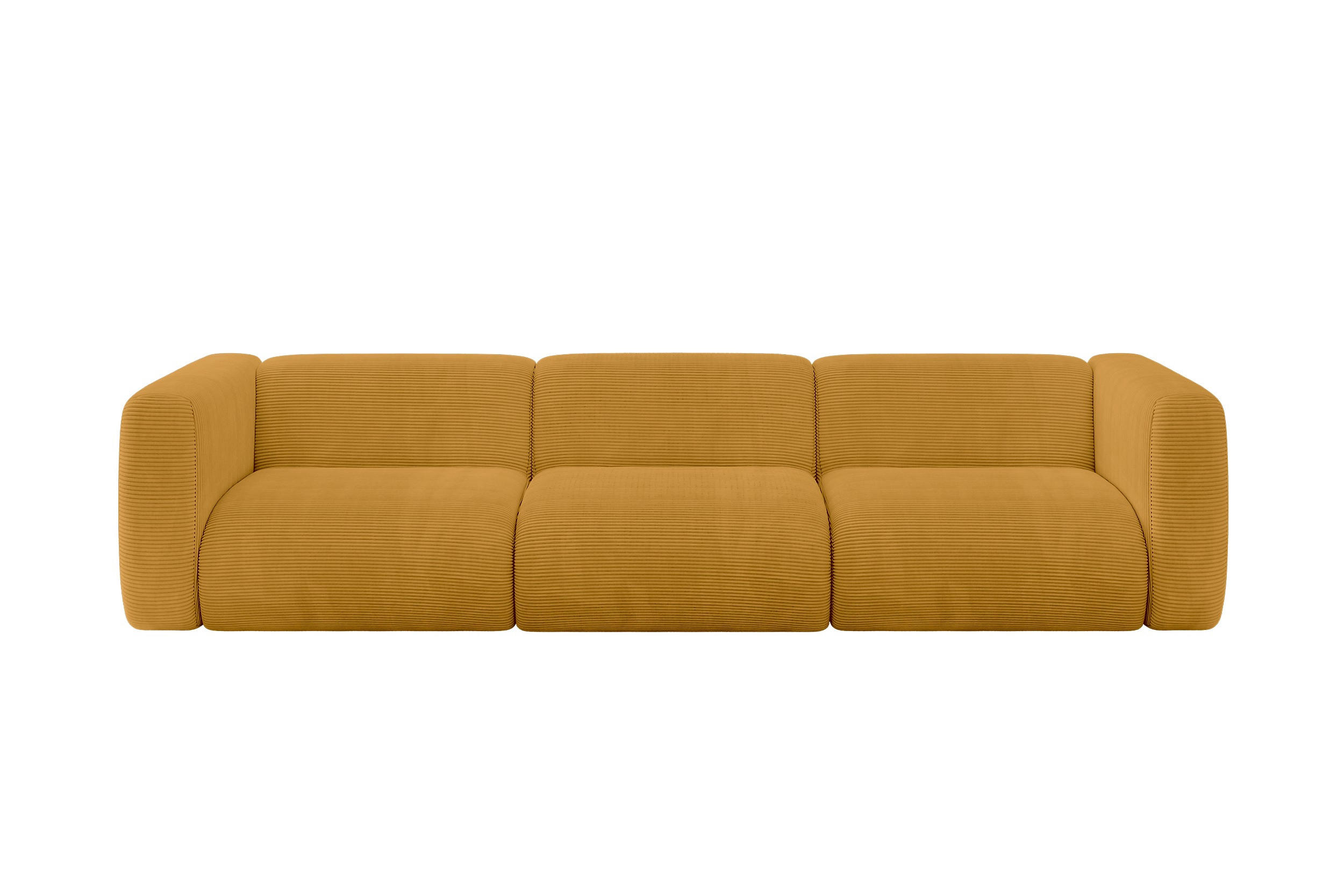 ALTDECOR MODULÁRNÍ pohovka MIRA-S2, 3místná, 319 × 89 × 70 cm, hořčicově žlutá, manšestr