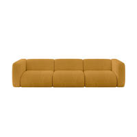 MODULARES Sofa 3-SITZER MIRA-S2 319x89x70 Senfgelb cm Cord - Currygelb/Schwarz, Holzwerkstoff/Kunststoff (319/70/89cm) - ALTDECOR