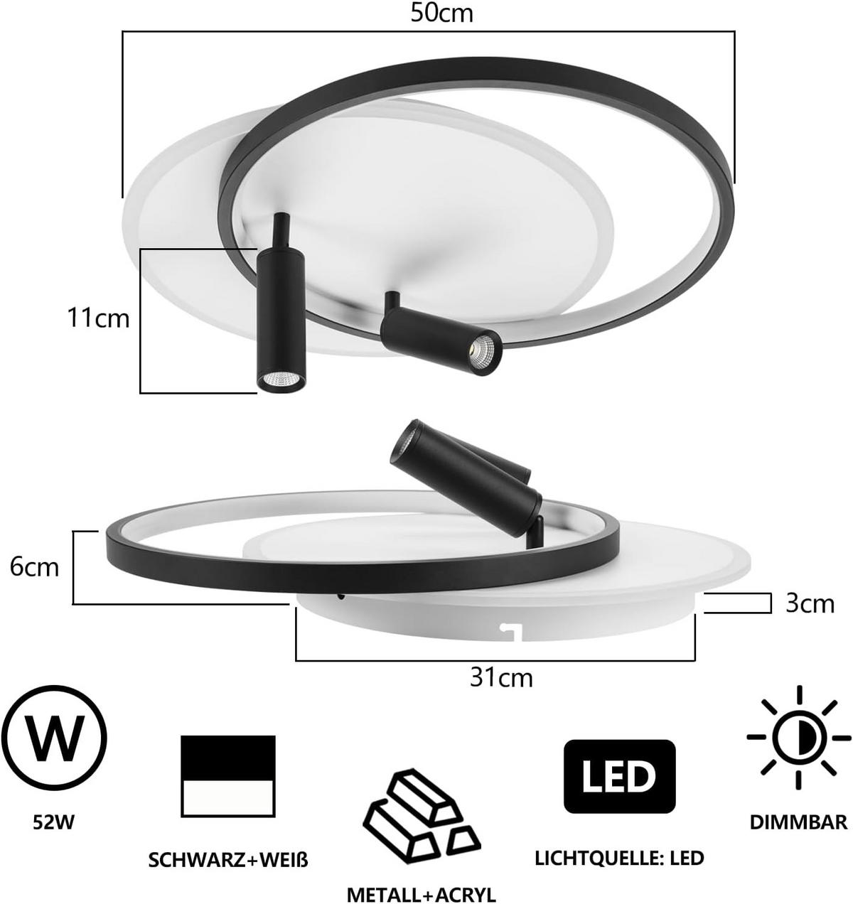 STRAHLER Uryxelk 42/13/50 cm - Weiß, Metall (50/42/13cm) - ZMH