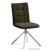 ESSZIMMERSTUHL drehbar (8er-Set) Drucie 47x91x60 Edelstahl/Khaki - Dunkelgrün/Edelstahlfarben, Kunststoff (60/91/47cm) - 58aufmkessel