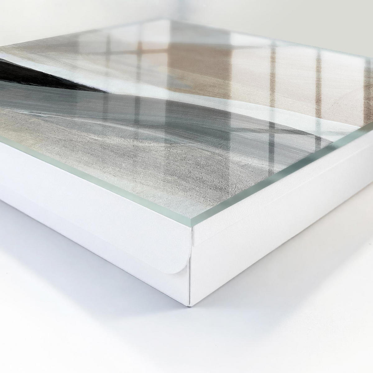 SCHLÜSSELBOX Weiß 30x30 cm – Türöffnung nach rechts - Pastellharmonie - Beige, Metall (30/30/5cm) - TULUP