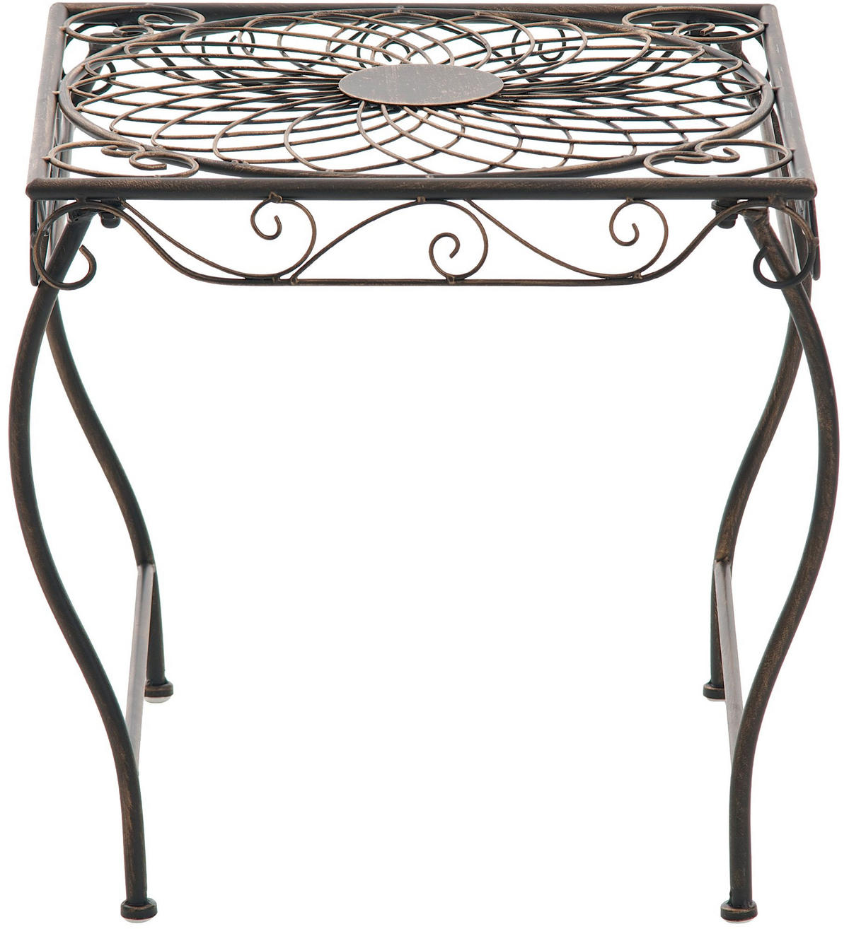 GARTENTISCH eckig 49/45/46 cm Metall Bronze - Bronzefarben, Metall (45/49/46cm) - CLP