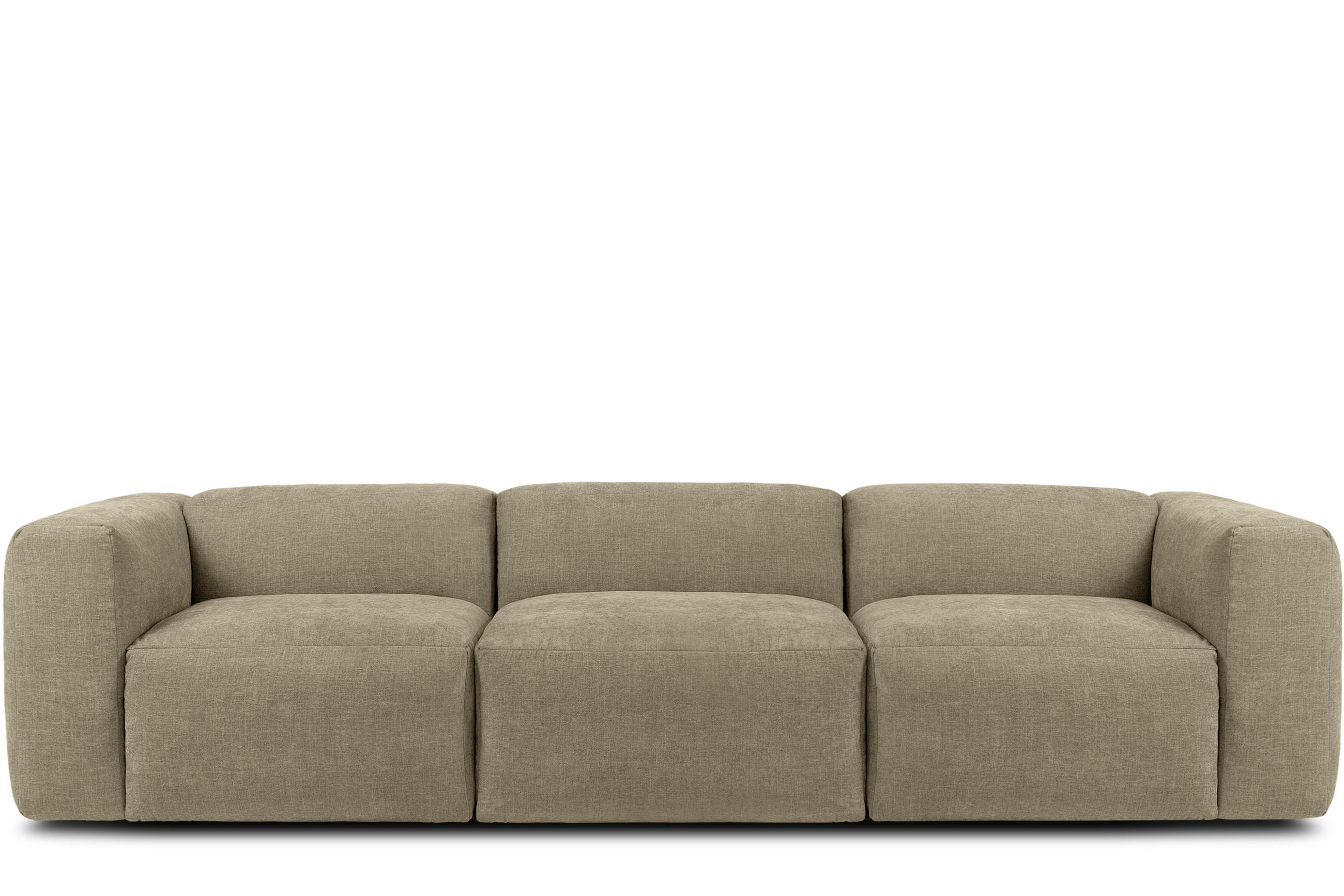 3-SITZER-MODULSOFA BUFFO mit extrem weicher und bequemer Sitzfläche, Gewebestoff, sandfarben - Sandfarben, Textil (290/73/96cm) - KONSIMO®