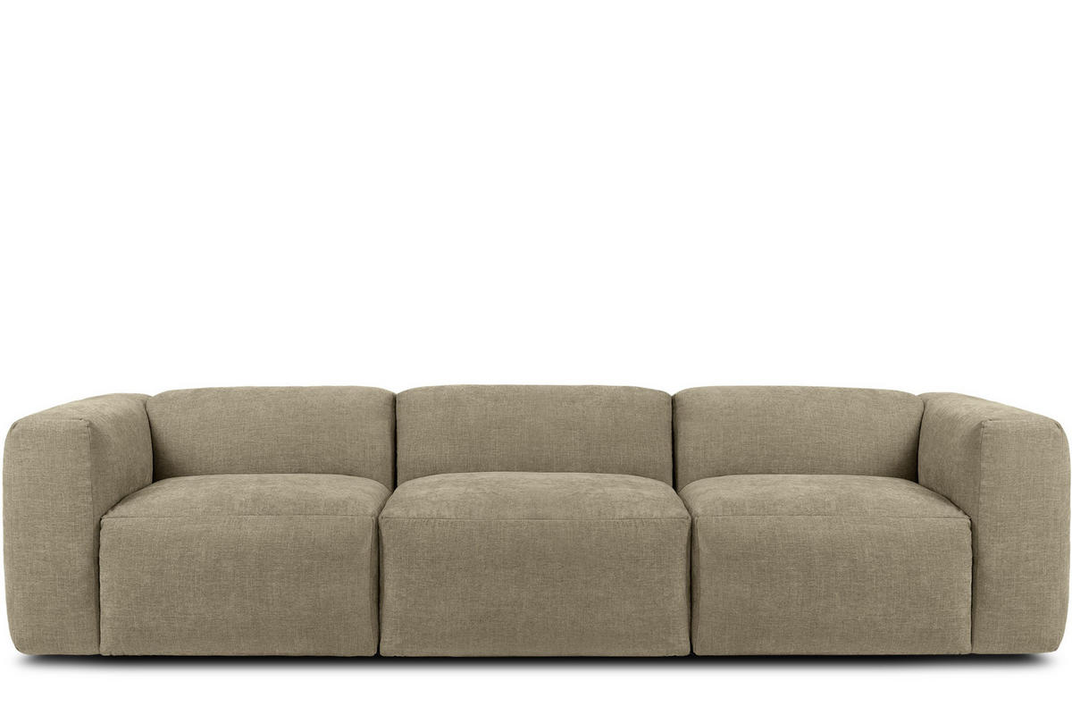 3-SITZER-MODULSOFA BUFFO mit extrem weicher und bequemer Sitzfläche, Gewebestoff, sandfarben - Sandfarben, Textil (290/73/96cm) - KONSIMO®