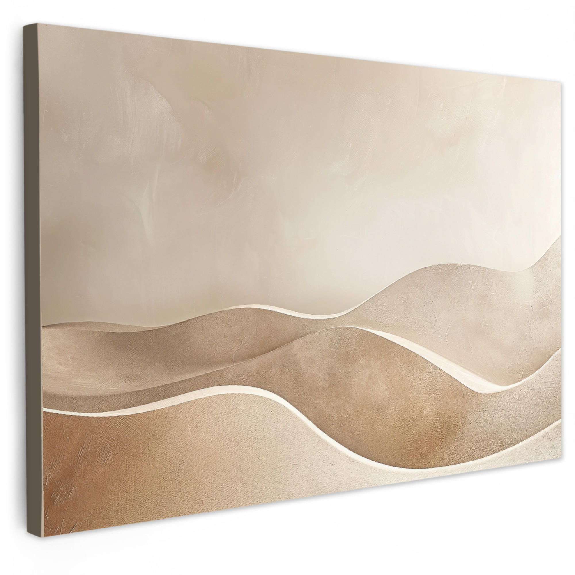 LEINWANDBILD Beige - Natur - Abstrakt - Modern XXL 150x100 cm - Beige, Textil (150/100cm) - MuchoWow