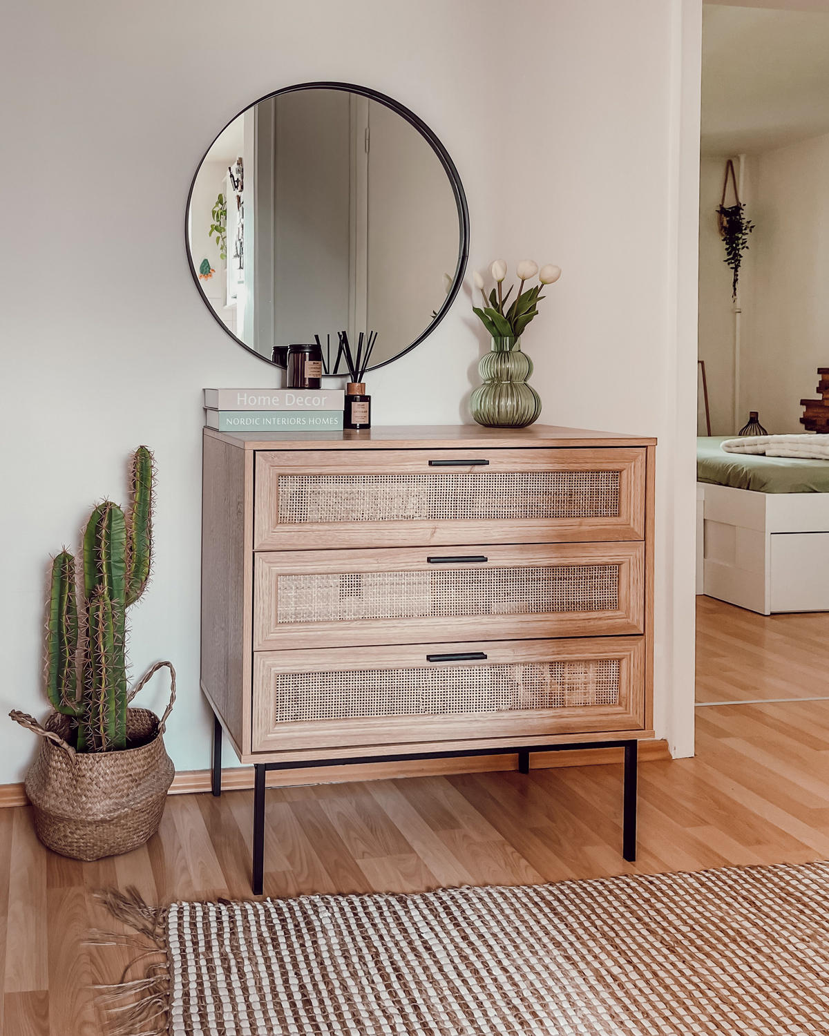 KOMODA s 3 zásuvkami Světle hnědá Pasco - hnědá, kompozitní dřevo (80/80/40cm) - Beliani