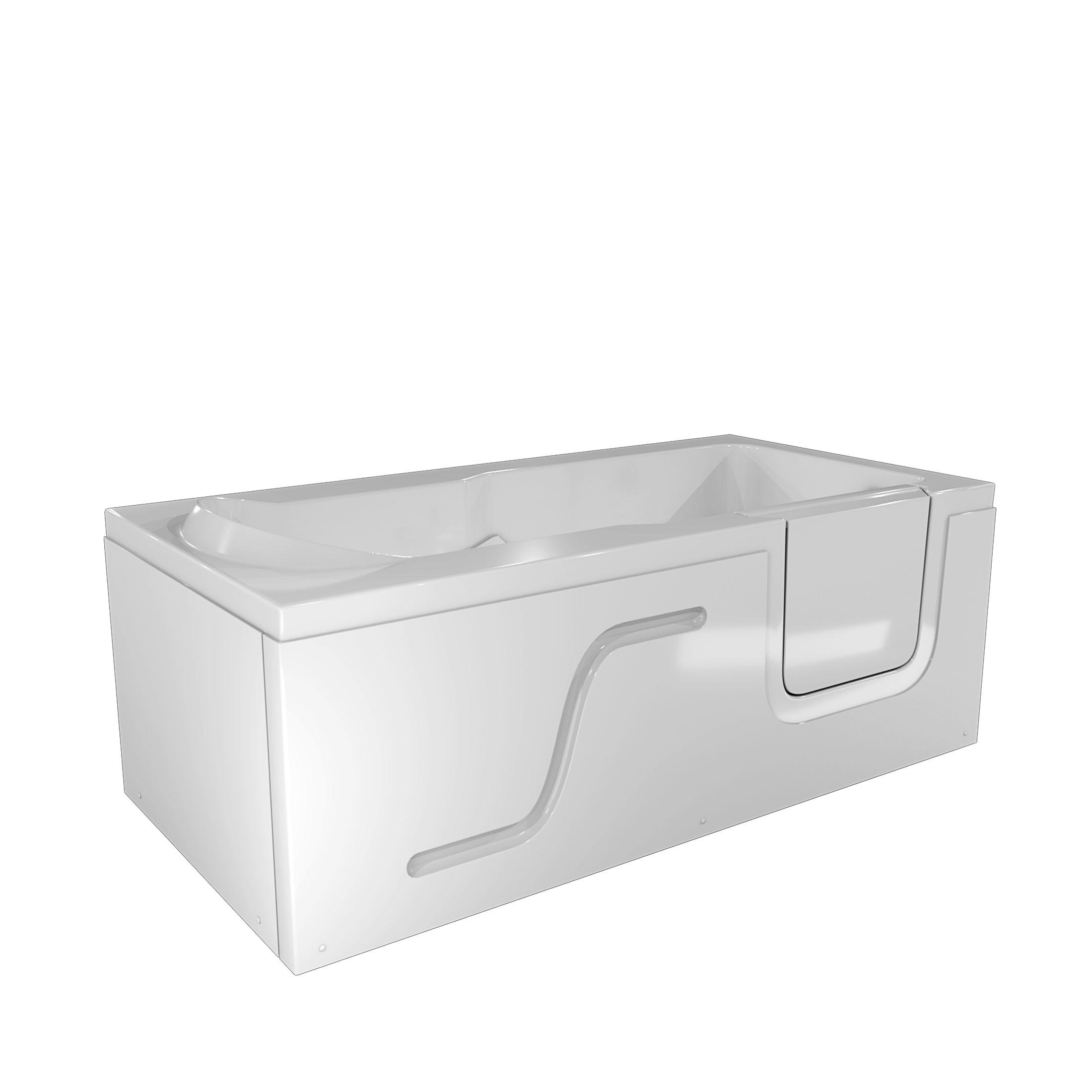 SENIORENWANNE mit Tür S17-L 150x75cm ohne Armatur - Weiß, Glas/Kunststoff (75/54/150cm) - AcquaVapore by Sandra Jentho