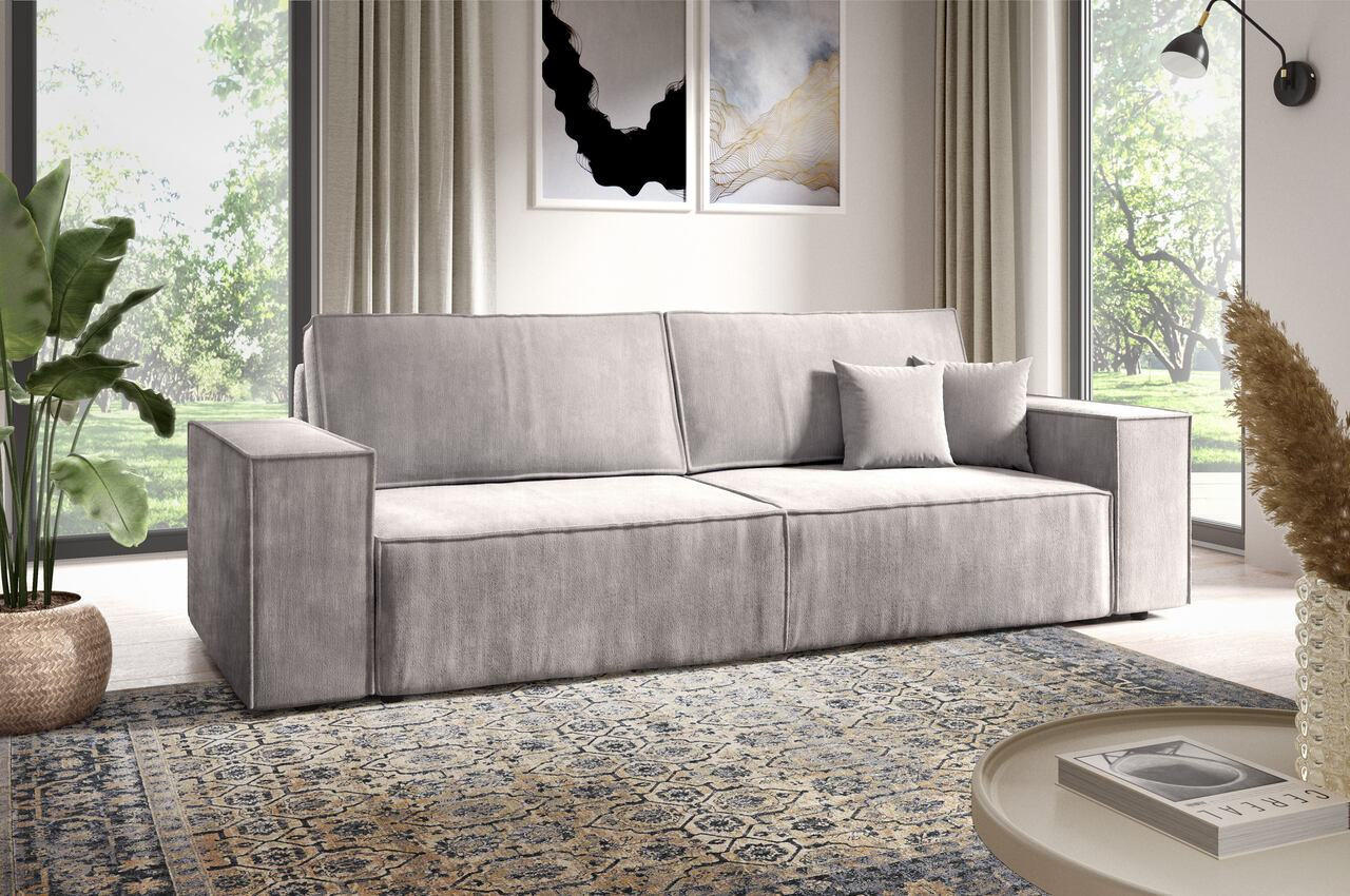 SCHLAFSOFA mit Bettkasten Grau - Grau, Textil (255/88/102cm) - Furnisell