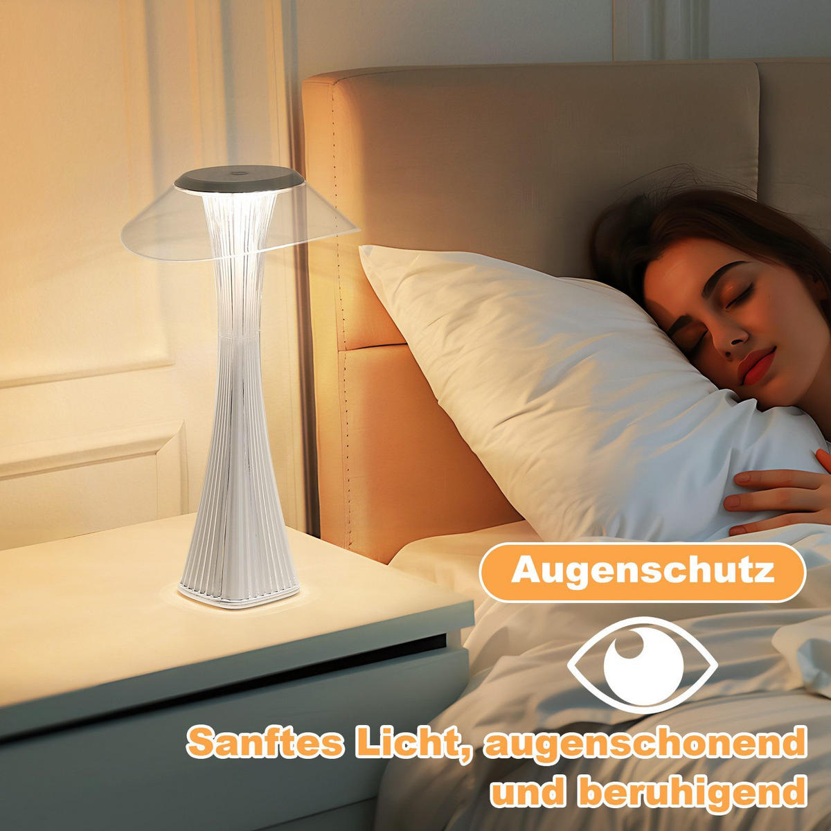 TISCHLEUCHTE BYRD 15.1/27.4/15.1 cm - Weiß, Kunststoff (15.1/15.1/27.4cm) - ZMH