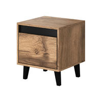 NACHTTISCH-SET Nord (2 Stück) - Eiche Wotan/Schwarz, Holzwerkstoff/Kunststoff (40/45/38cm) - MIRJAN24