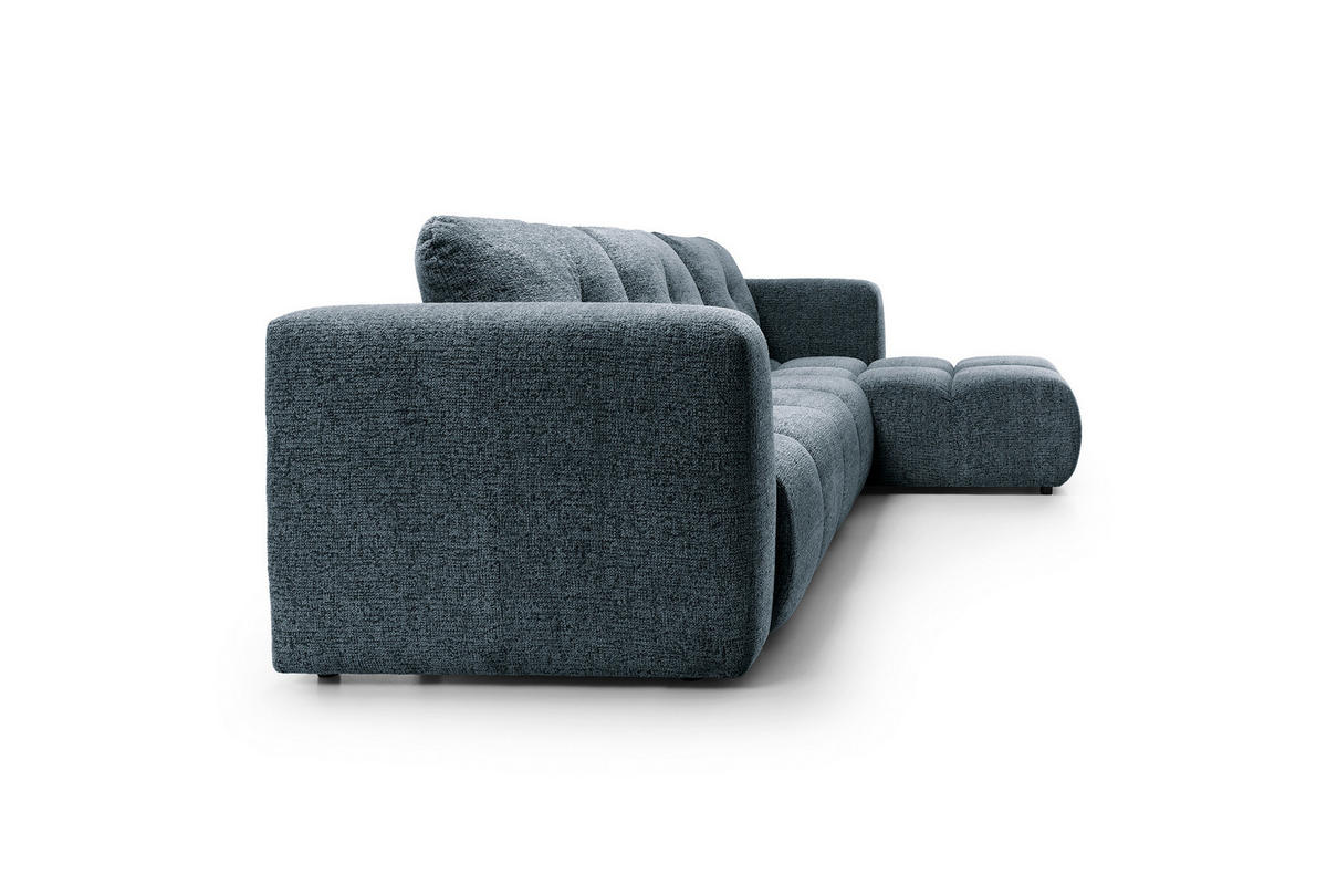 ECKSOFA ARTE 03 Dunkelblau Chenille mit Schlaffunktion - Dunkelblau, Holz (336/177cm) - MASSENO