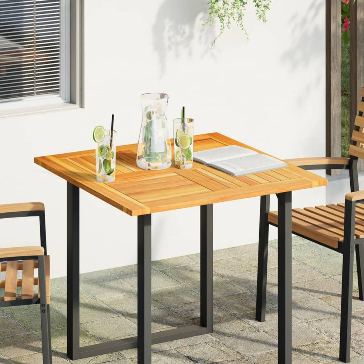 TISCHPLATTE 80/80/2,2 Cm Quadratisch Massivholz Akazie - Braun, Holz (80/80/2.5cm) - vidaXL