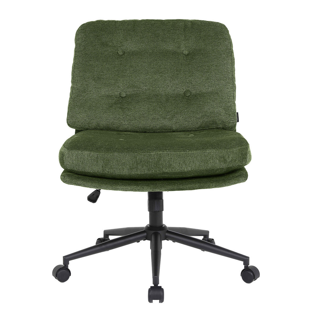 BÜRODREHSTUHL - Webstoff / Eisen / Nylon - Schwarz/Grün, Textil/Metall (71/90/76cm) - home24