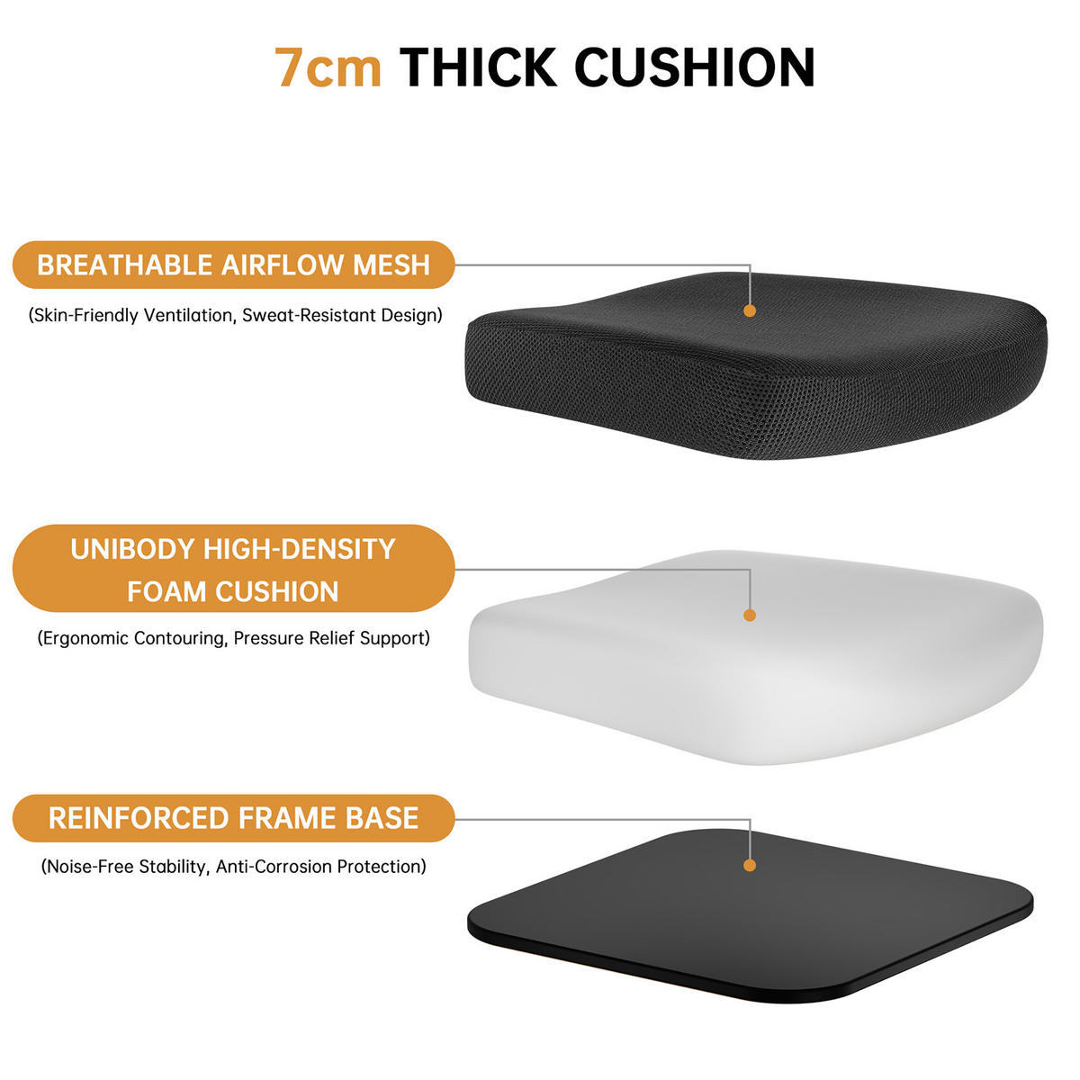 BÜROSTUHL ergonomisch Schwarz-Weiß mit Lendenstütze - Weiß, Metall (58.5/28.5/61cm) - Rattrix