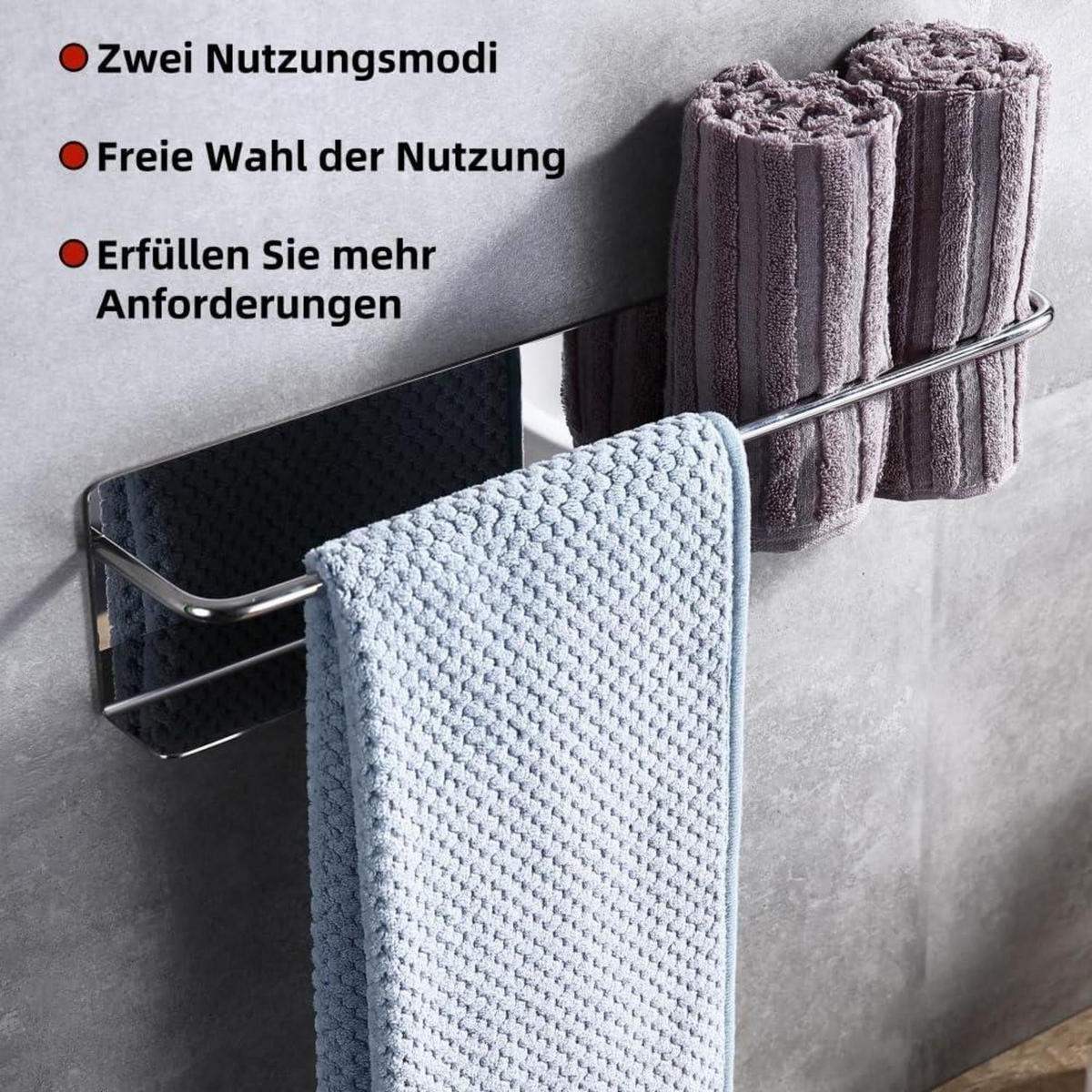 HANDTUCHHALTER Edelstahl poliert 40 cm - Multicolor, Metall (9/7/40cm)