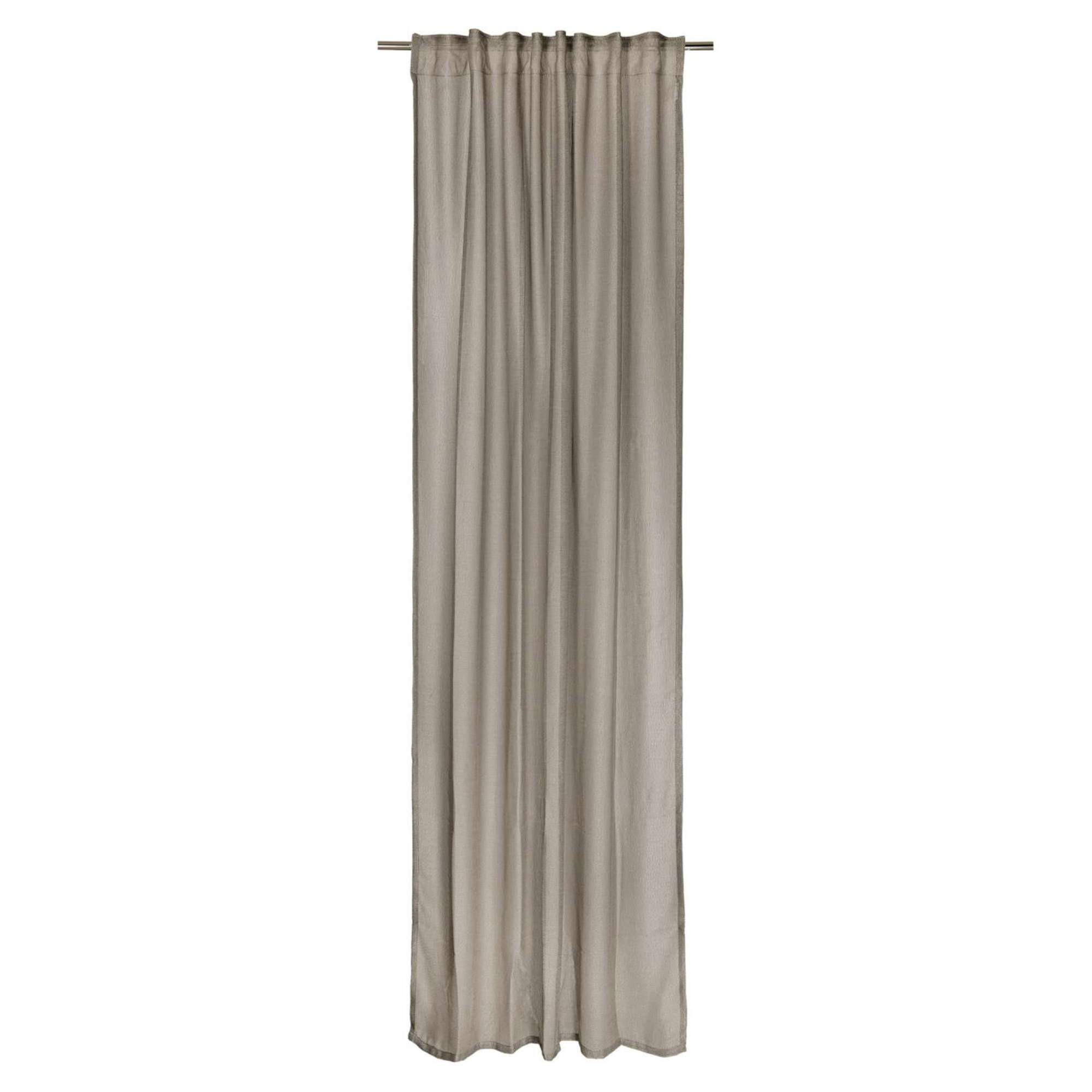 TRANSPARENTER SCHLAUFENVORHANG BEVERLY - Grau, Textil (130/1/250cm) - Esprit