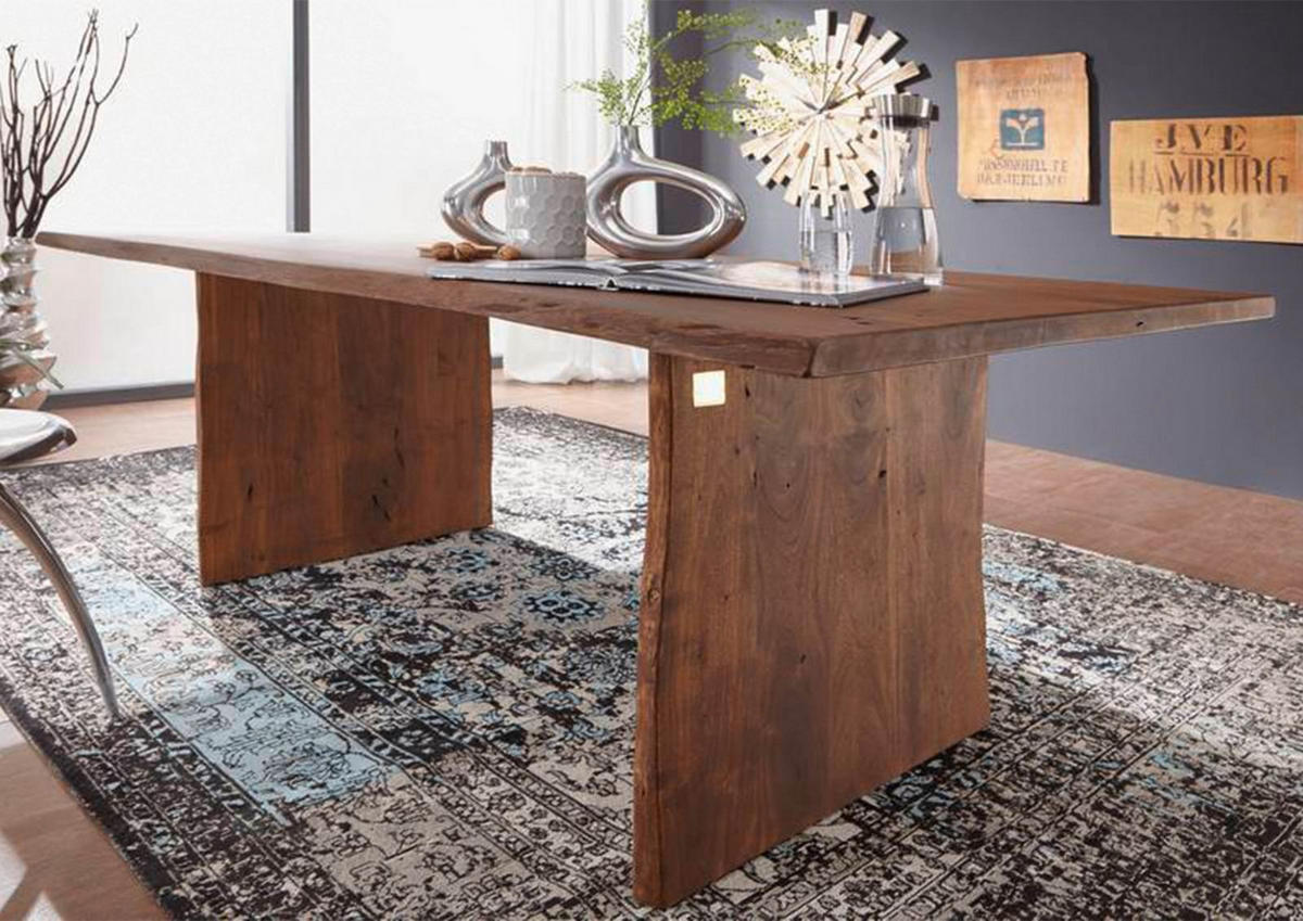 BAUMTISCH Akazie 160x100x76 braun lackiert PURE ACACIA #213 - Braun, Holz (160/100/76cm) - Massivmoebel24