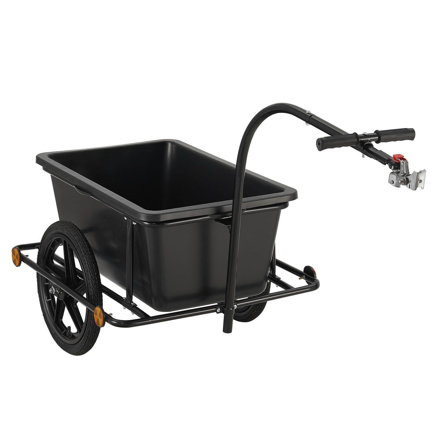 FAHRRADANHÄNGER 90 Liter - Schwarz, Kunststoff (64/93/162cm) - Juskys
