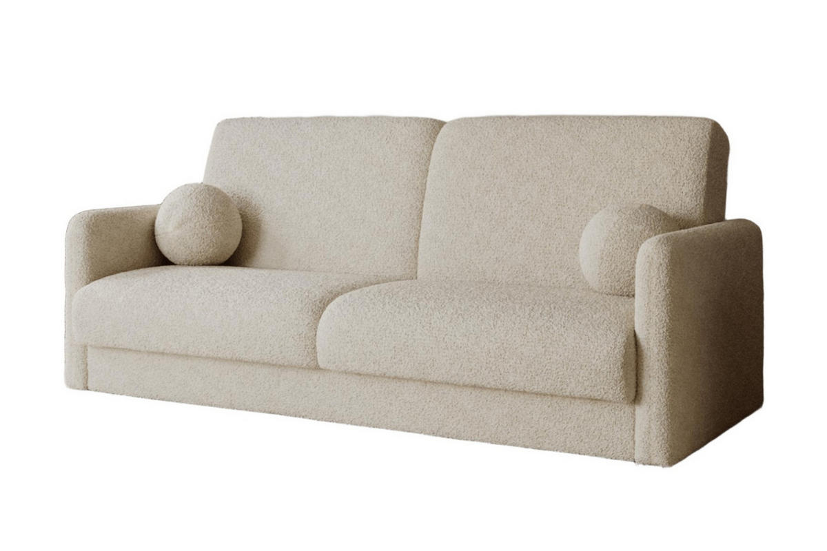 SOFA CLASSY 214cm breit in Boucle Ecru - Ecru, Holz/Holzwerkstoff (214/93/100cm) - Deine Möbel 24