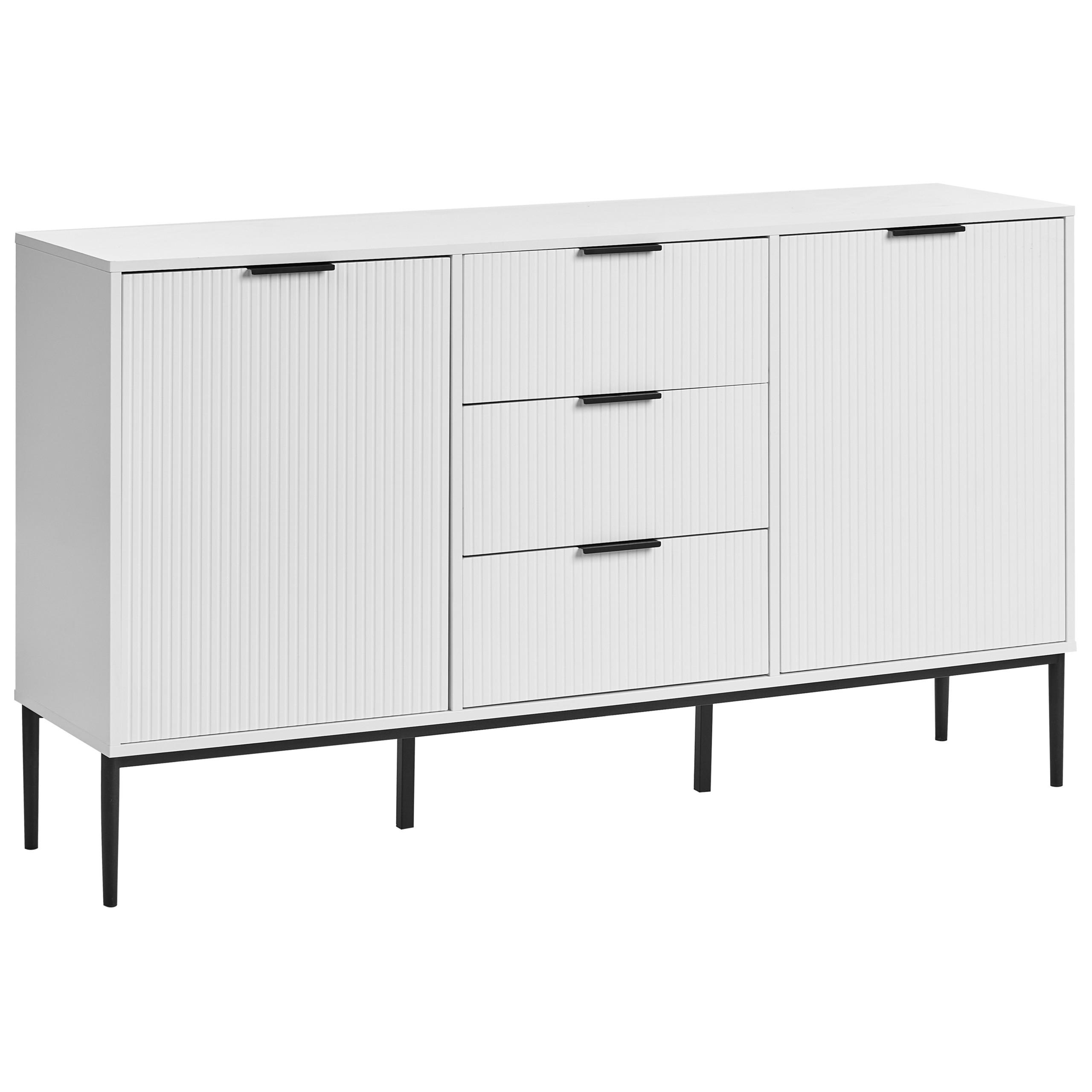 Beliani Sideboard Weiß, Schwarz 150x86x40 cm