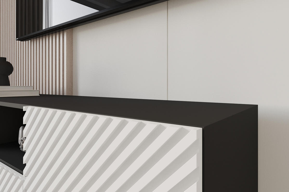 LOWBOARD ZENO-S 140x50x41 cm - Schwarz / Weiß - Schwarz/Weiß, Holzwerkstoff (140/50/41cm) - ALTDECOR