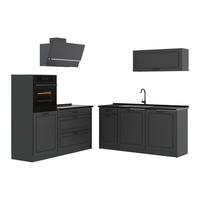 KUCHYNKA R-Line, Antracitový vidiecky dom/antracitová, 160 cm antrasiitti työtaso - antracitová, kompozitné drevo (160/143/60cm) - Vicco