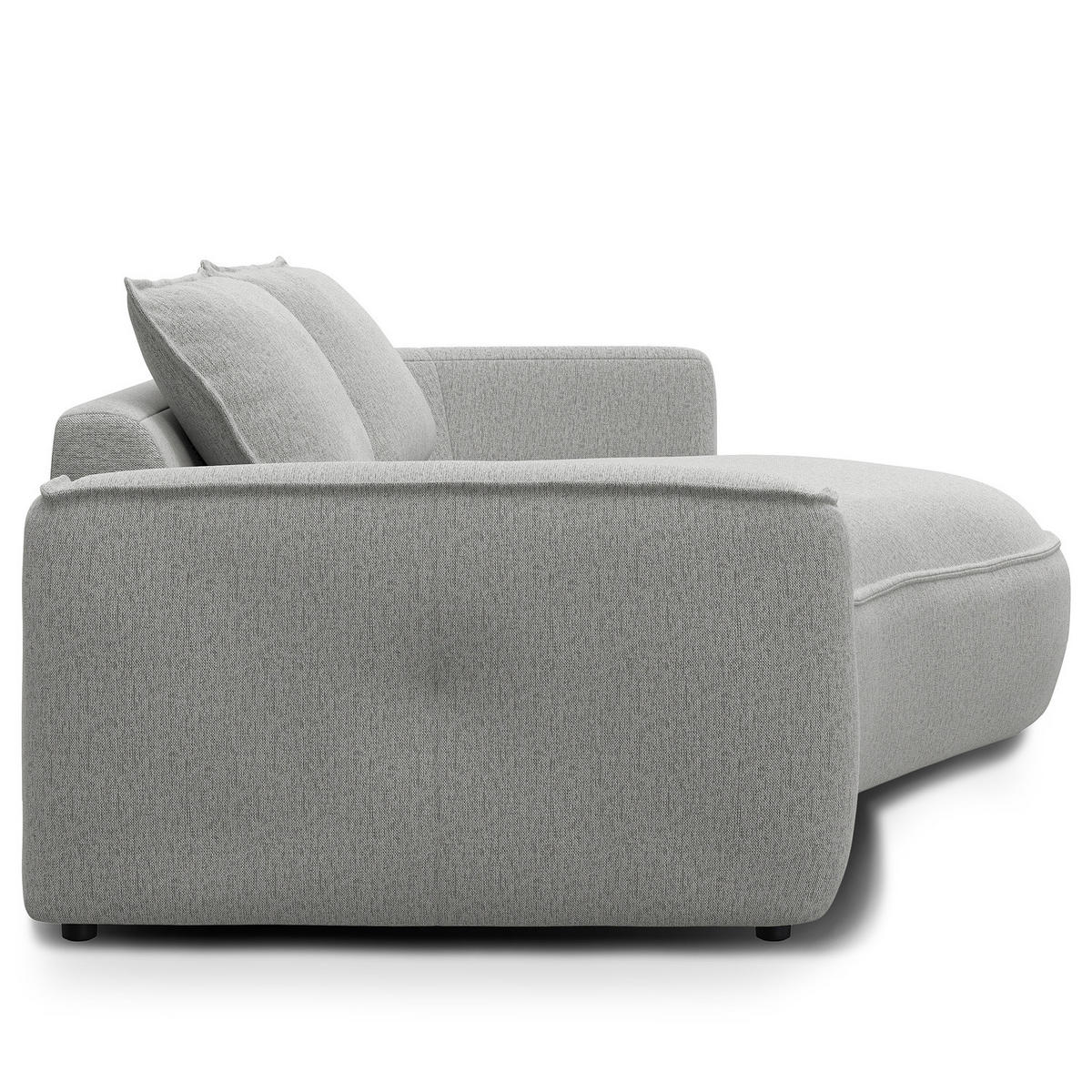 2,5-SITZER SOFA - Hellgrau/Schwarz, Kunststoff/Textil (217/82/146cm) - home24