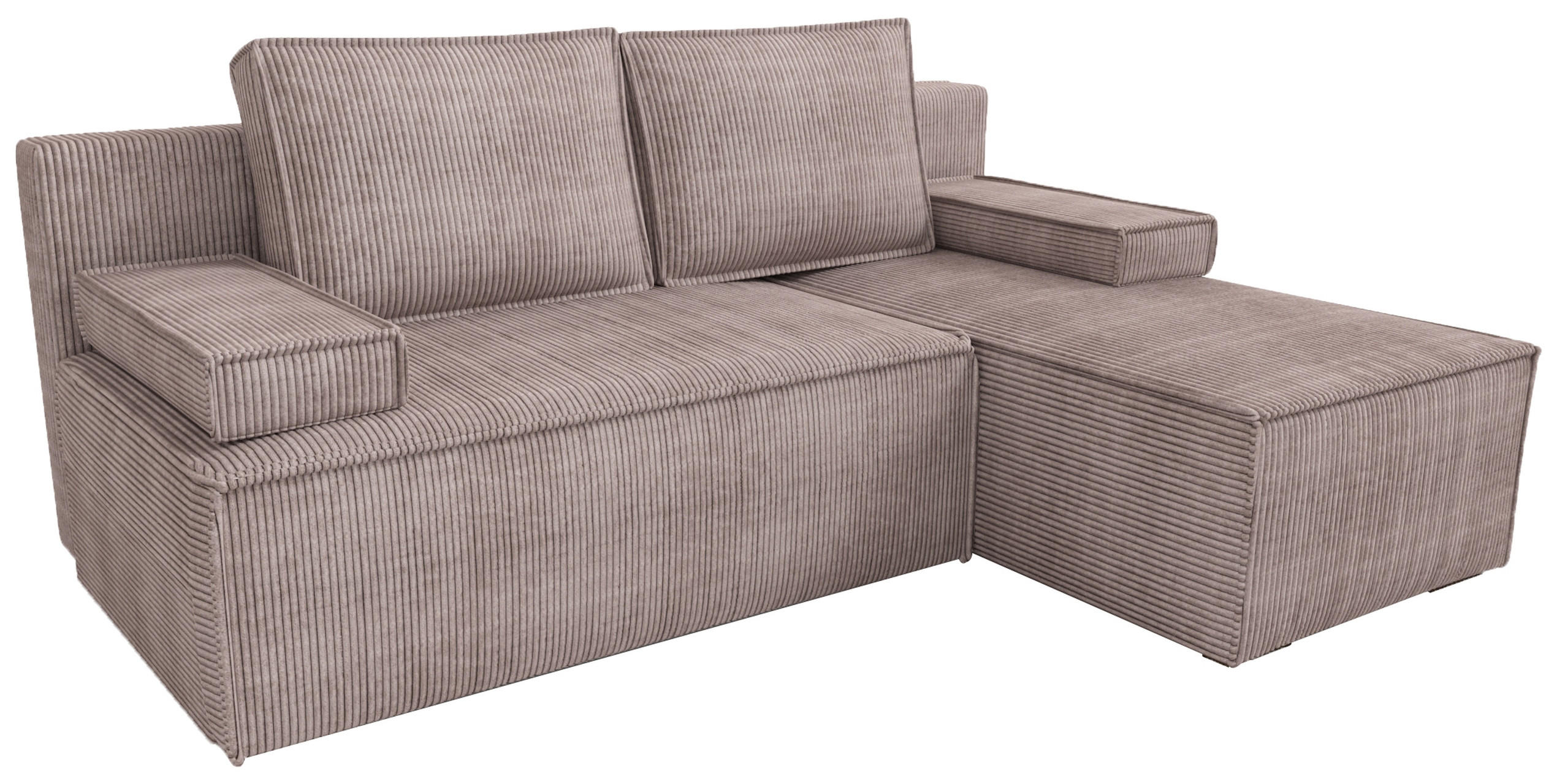 ECKSOFA Caspar mit Schlaffunktion Puderrosa Cord - Rosa, Textil (200/141cm) - Bromarkt