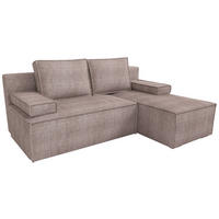 ECKSOFA Caspar mit Schlaffunktion Puderrosa Cord - Rosa, Textil (200/141cm) - Bromarkt