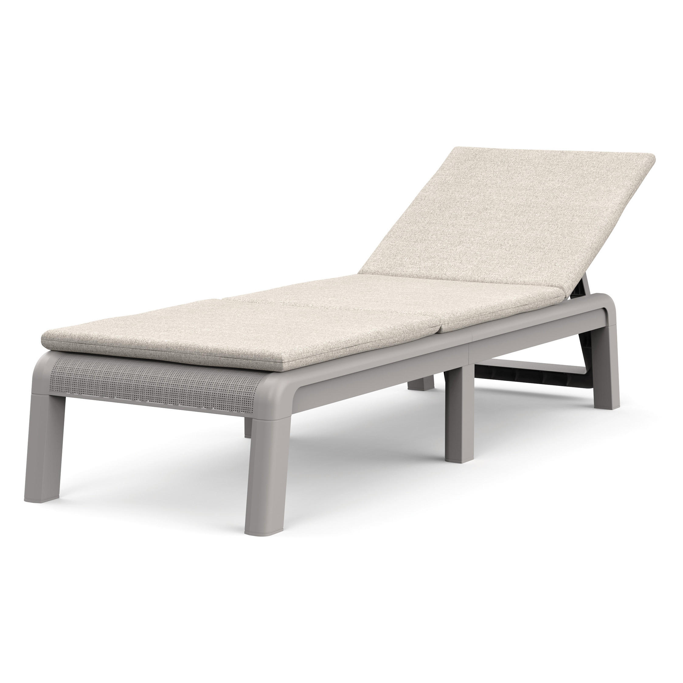 SONNENLIEGE Titan, 4-stufige Rückenlehnenverstellung, Beige - Beige, Kunststoff (58/29/187cm) - Beautysofa