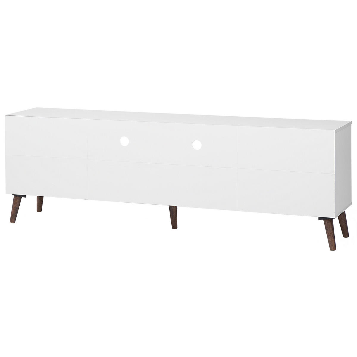 TV-MÖBEL Weiß, Dunkelbraun ALLOA 40/180/60 cm - Weiß, Holzwerkstoff (180/60/40cm) - Beliani