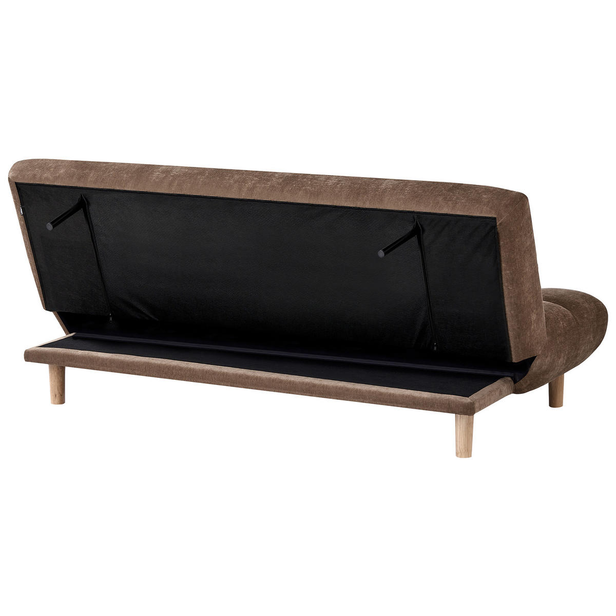 SCHLAFSOFA 2-Sitzer Chenillegewebe Braun Risor - Braun, Textil (190/83/90cm) - Beliani