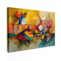 LEINWANDBILD Kunst - Abstrakt - Modern Groß 140x90 cm - Gelb, Textil (140/90cm) - MuchoWow