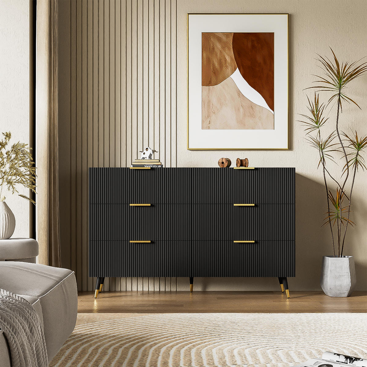 SIDEBOARD Schwarz 120/40/77 cm - Schwarz, Holzwerkstoff (40/77/120cm) - Urban Meuble