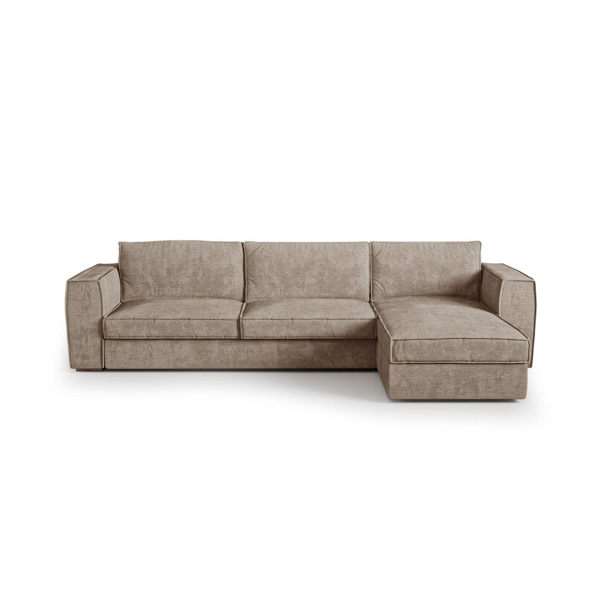 ECKSOFA rechtwinklig MIKA Köpergewebe mit weichem Griff Taupe 292cm - Taupe, Textil (292/100cm) - Premium Interiors