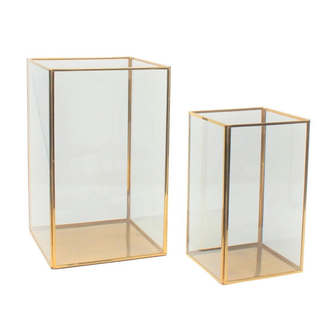 LATERNE Batu 2er Set aus Eisen in Gold - Goldfarben, Metall (16/27/16cm) - LaLe Living